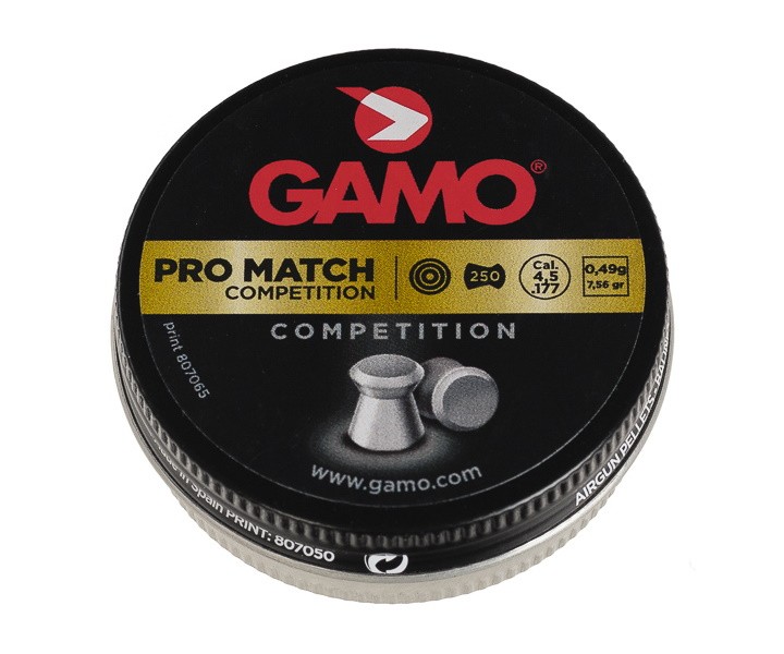 Пули Gamo Pro Match 4,5 мм, 0,49 грамм, 250 штук