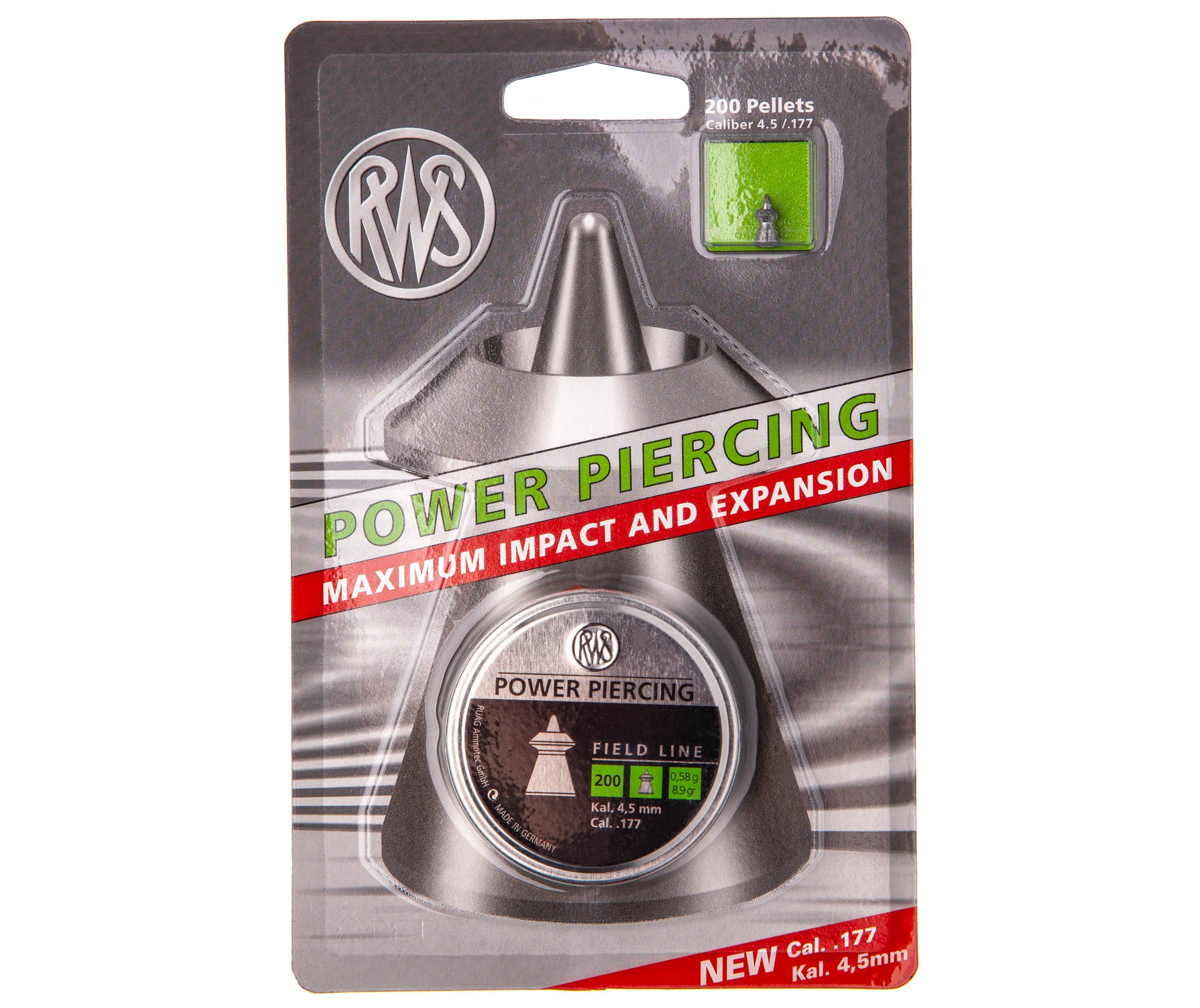 Пули RWS Power Piercing 4,5 мм, 0,58 грамм, 200 штук, изображение 2