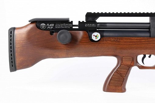 Пневматическая винтовка Hatsan Flashpup-W QE (дерево, PCP, модератор, 3 Дж) 5,5 мм, изображение 2