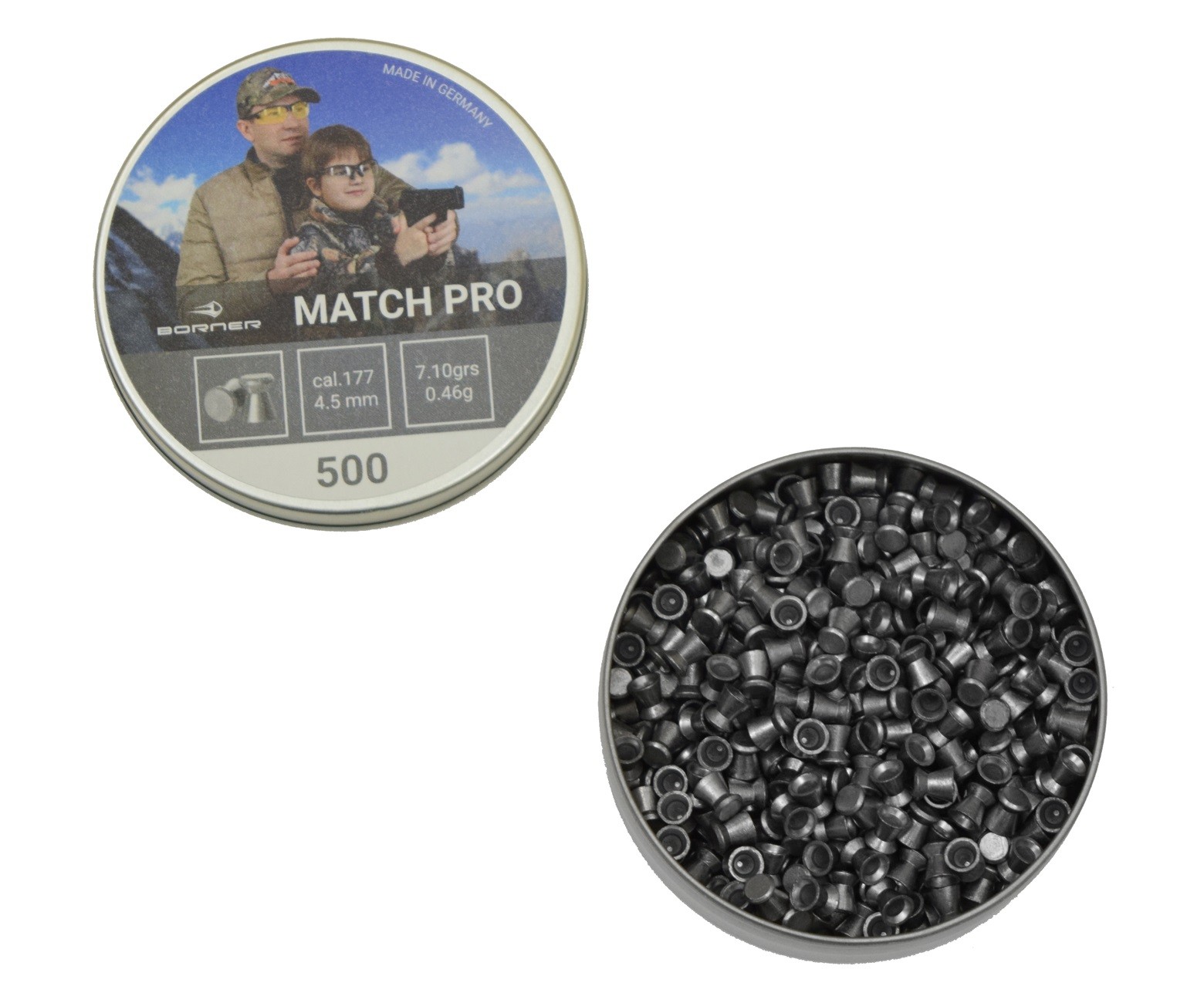 Пули Borner Match Pro 4,5 мм, 0,46 грамм, 500 штук, изображение 2