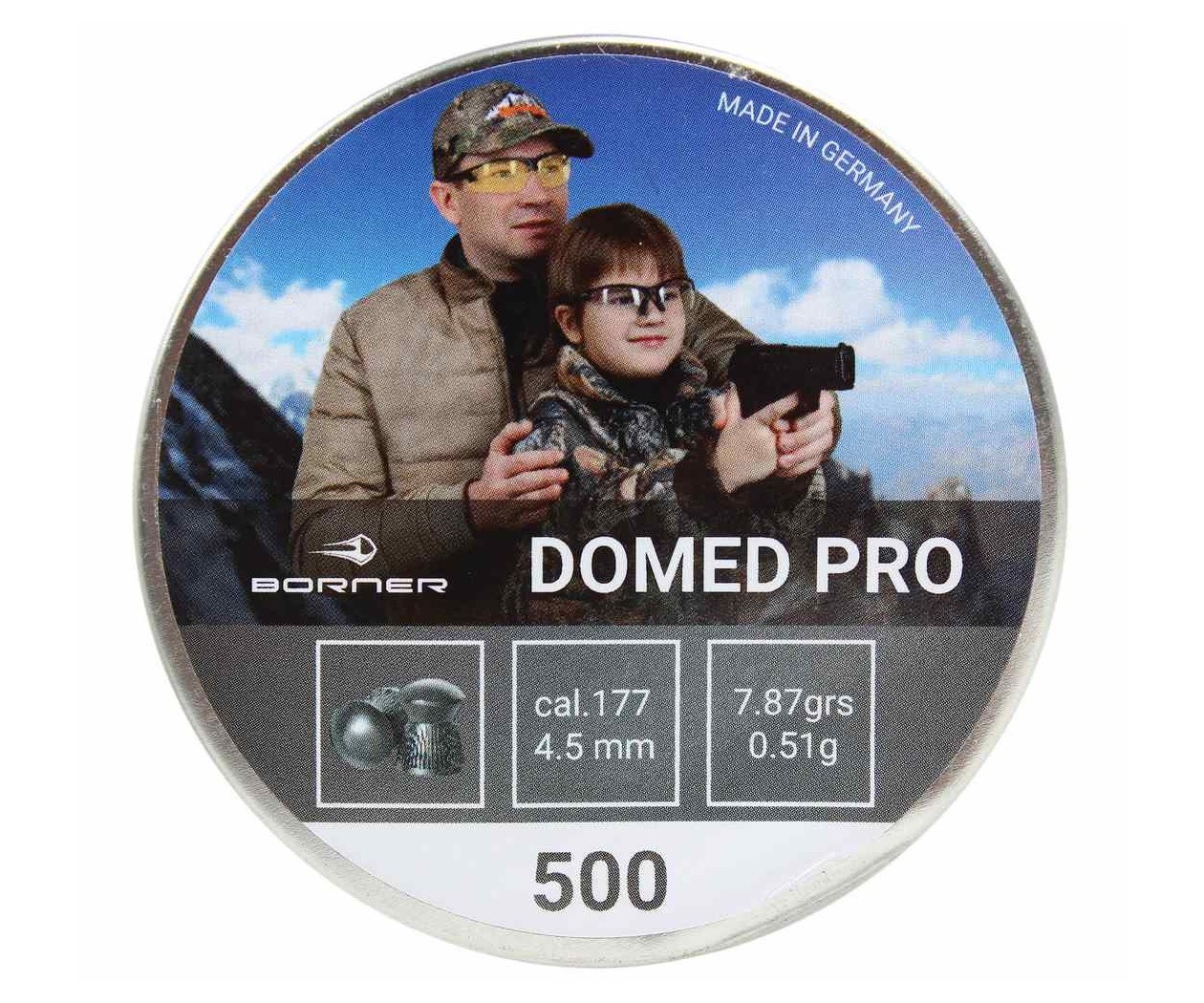 Пули Borner Domed Pro 4,5 мм, 0,51 грамм, 500 штук