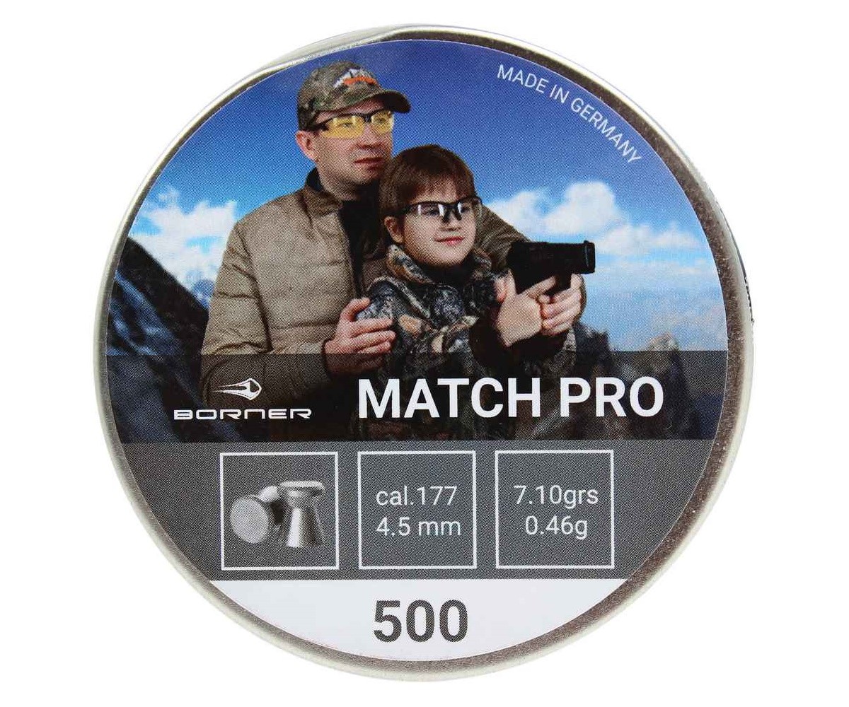 Пули Borner Match Pro 4,5 мм, 0,46 грамм, 500 штук